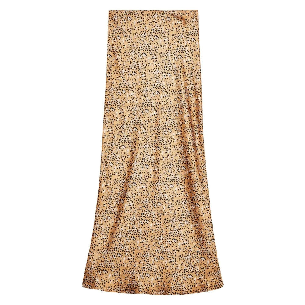 NWT Topshop Satin Maxi Skirt Animal Print Spring/Summer Women's Size 6